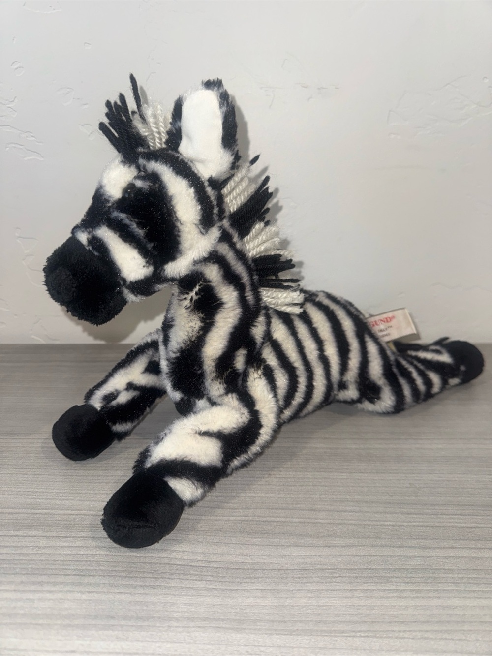 Gotta Getta Gund “Zally” the Zebra Stuffed Plush Collectible 13” Toy Laying